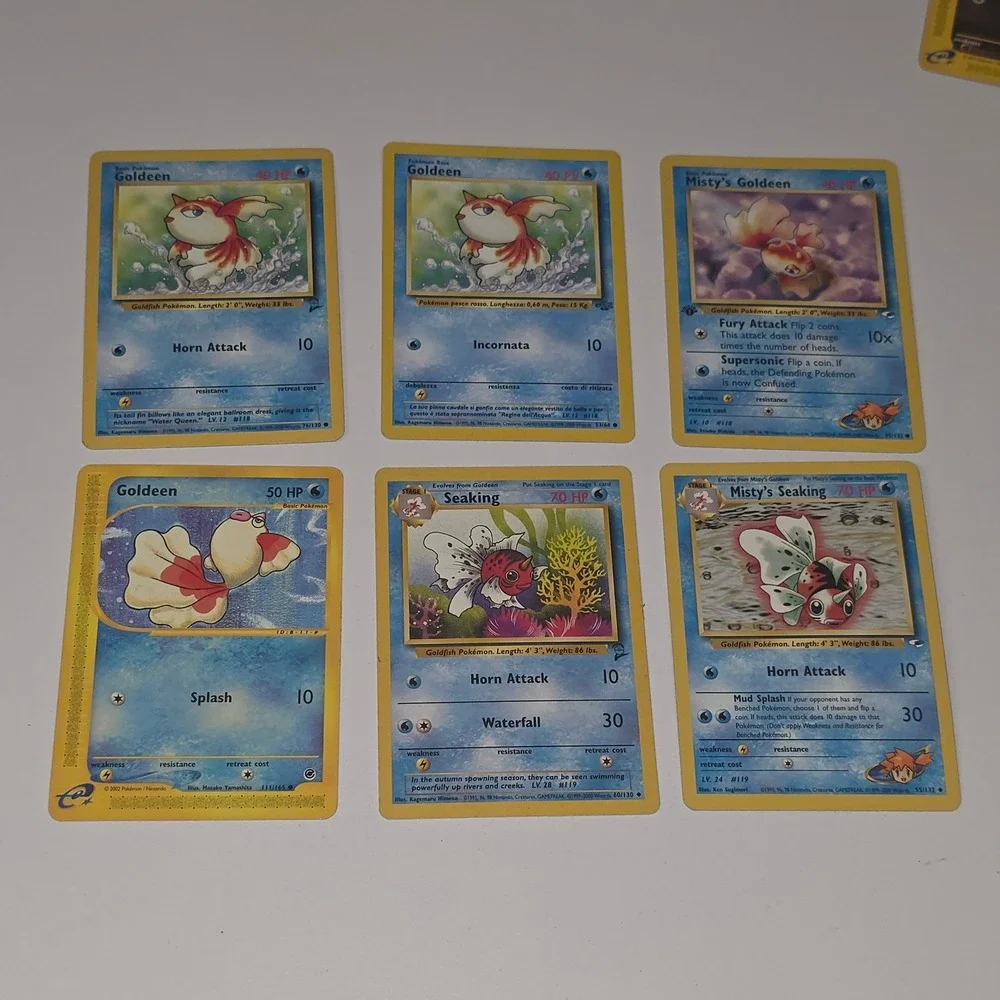Pokemon Goldeen Seaking 6 Card Lot Misty 1st Edition e-Reader Vintage TCG